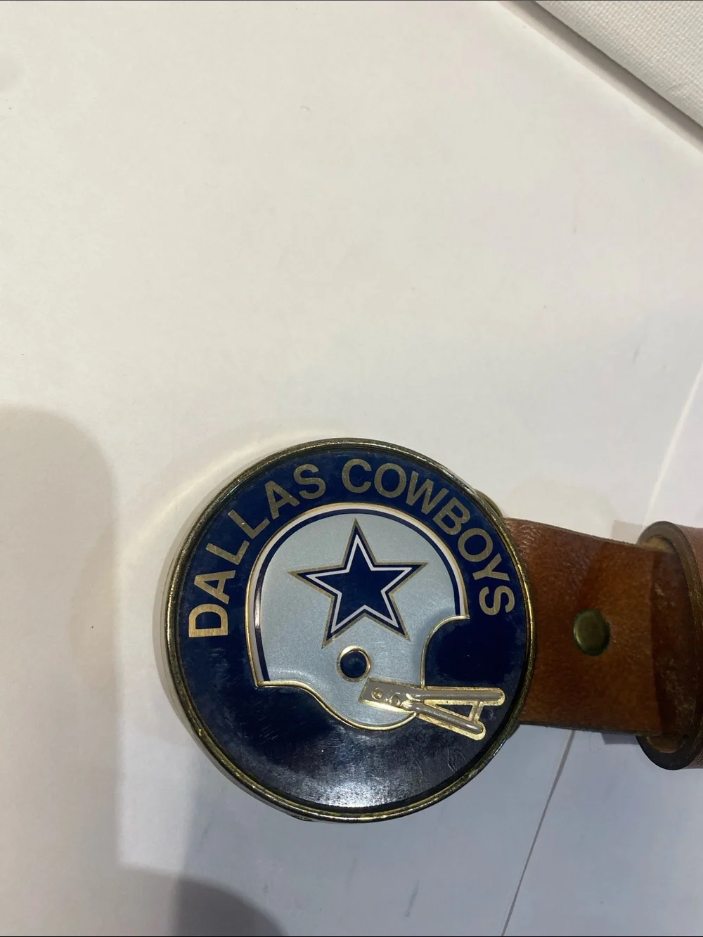 Vintage 1978 NFL Lee Dallas Cowboys Blue and gold Belt Buckle